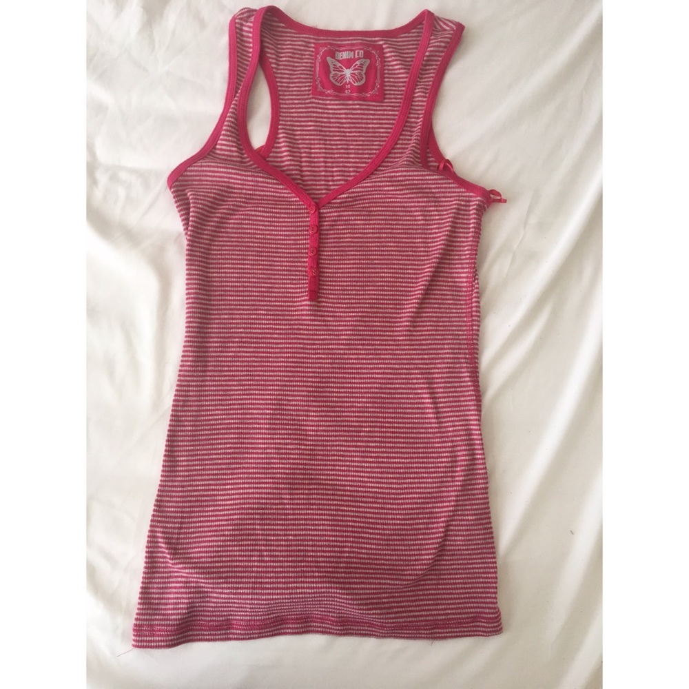 Pink striped tank top